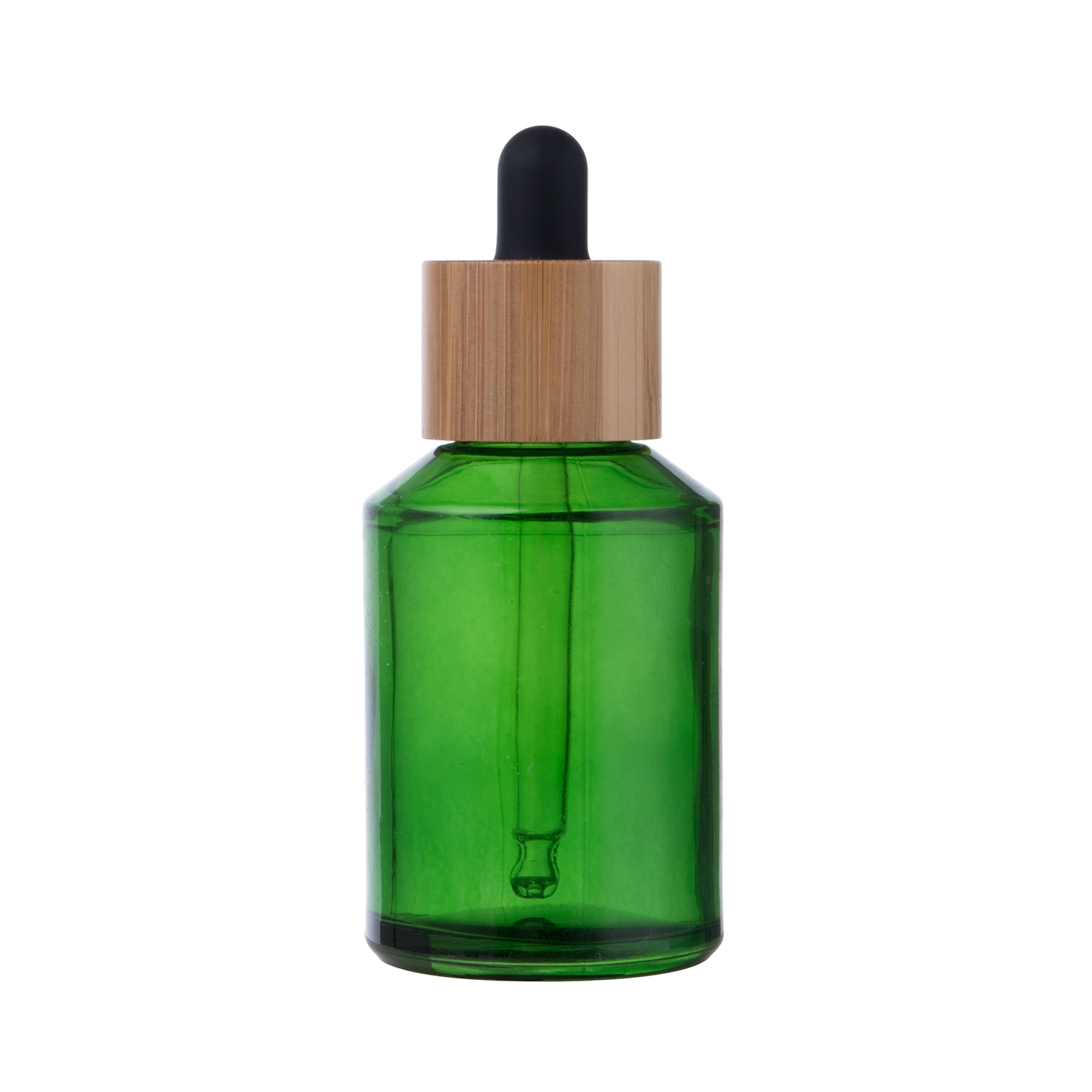 15ml 30ml 60ml Bamboo Cosmetic Essential Oil Bottle Packaging Green Glass Bottle With Dropper