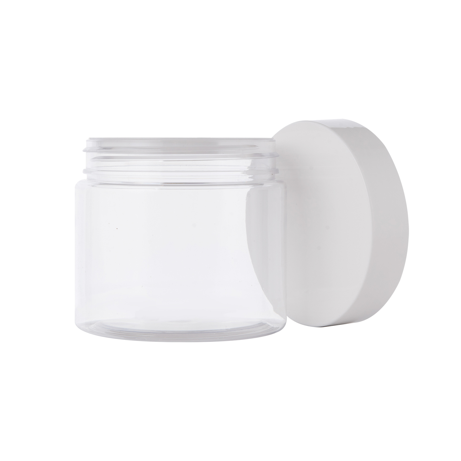 30g 50g 60g 100g 150g 200g 250g 300g 350g 500g Transparent Plastic PET Jar with White Lid