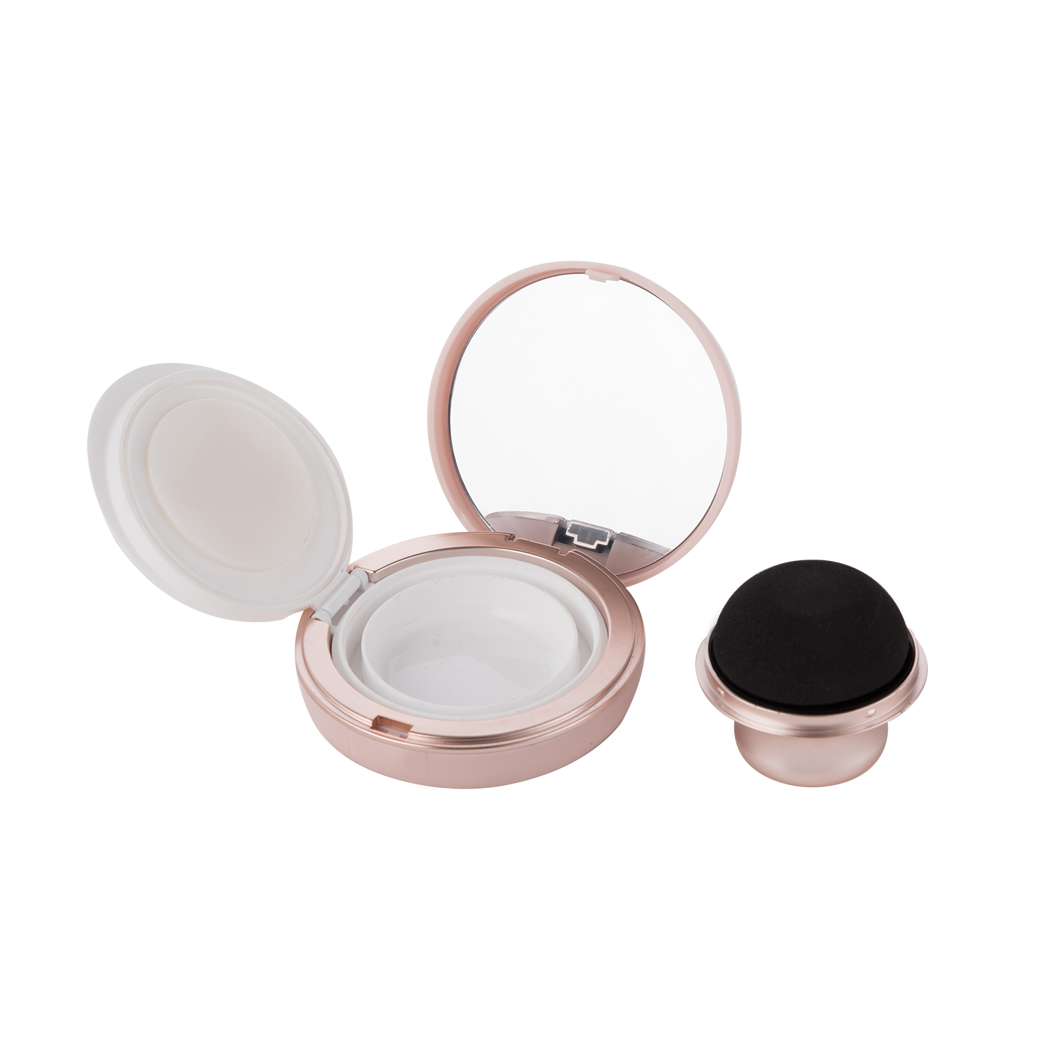 10g Round Powder Compact Case with Mirror and Mushroom Puff Empty Makeup Case