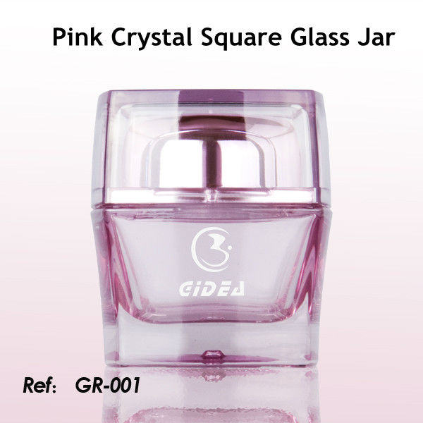 Download 30g 50g Pink Square Cosmetic Glass Jar With Cap