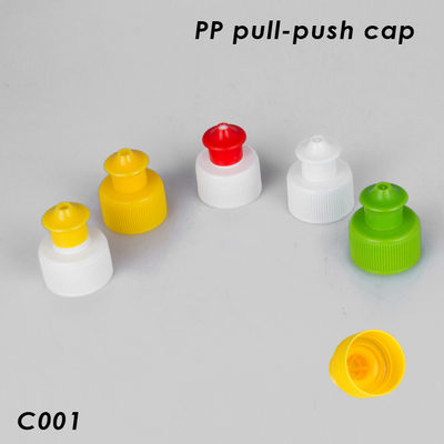 colorful push pull closure cap