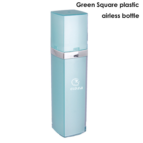 15ml 30ml 50ml Green Square Airless Pump Packaging Bottle Custom Logo
